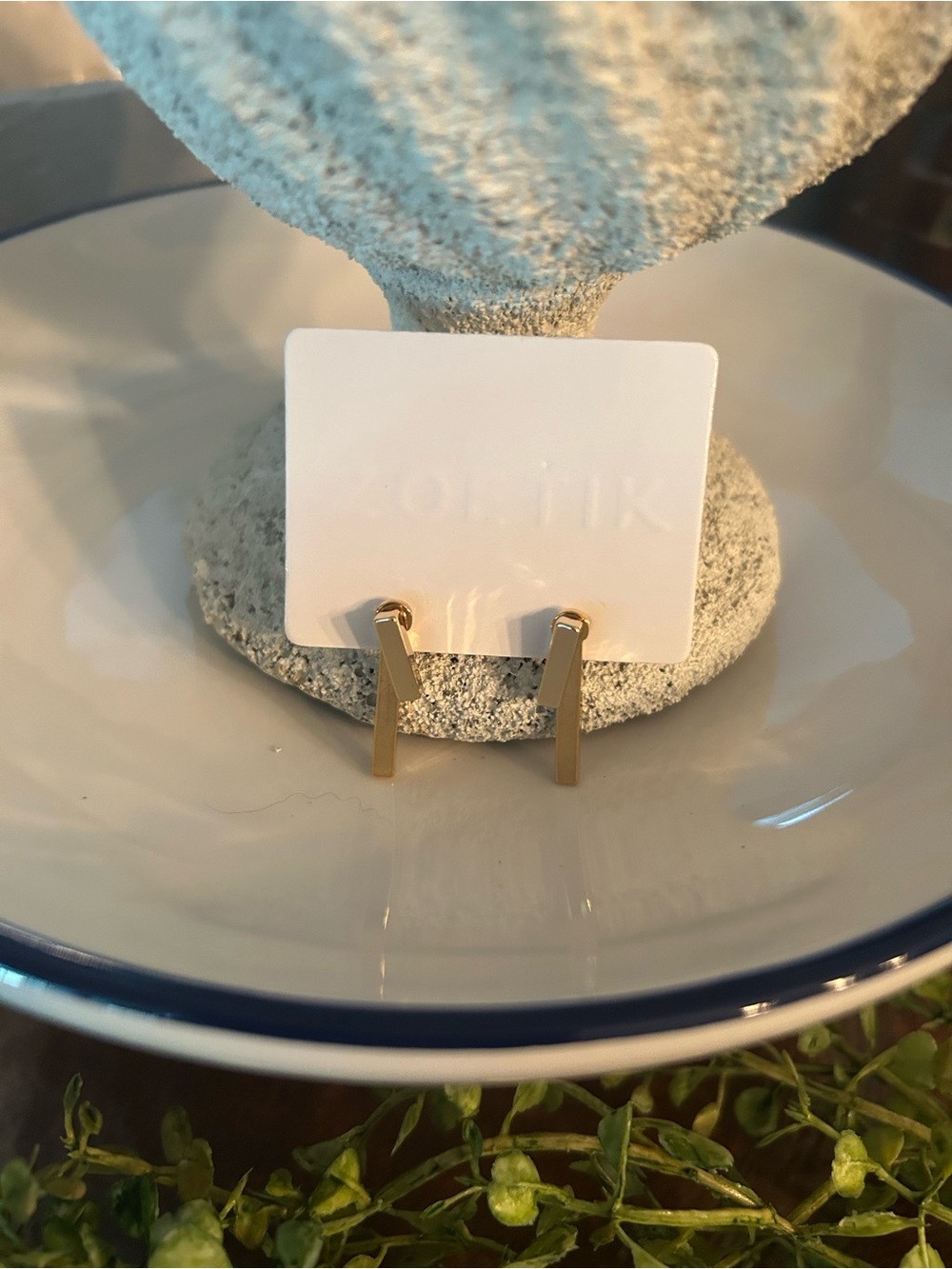 Zoetik Gold Minimalist Bar Drop and Heart drop Necklace